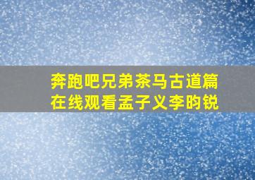 奔跑吧兄弟茶马古道篇在线观看孟子义李昀锐