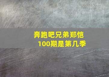 奔跑吧兄弟郑恺100期是第几季