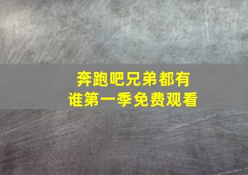 奔跑吧兄弟都有谁第一季免费观看