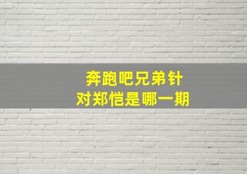 奔跑吧兄弟针对郑恺是哪一期