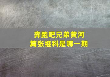 奔跑吧兄弟黄河篇张继科是哪一期