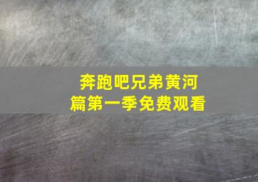 奔跑吧兄弟黄河篇第一季免费观看