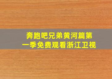 奔跑吧兄弟黄河篇第一季免费观看浙江卫视