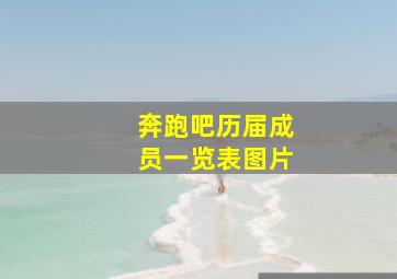 奔跑吧历届成员一览表图片