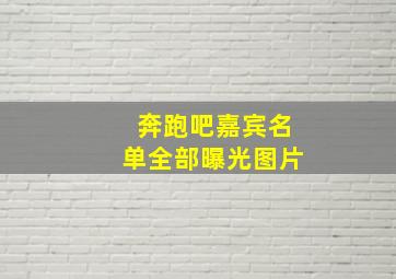 奔跑吧嘉宾名单全部曝光图片