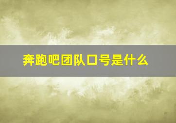 奔跑吧团队口号是什么