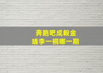 奔跑吧成毅金靖李一桐哪一期