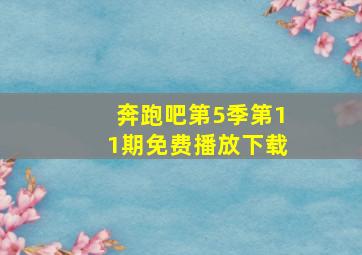 奔跑吧第5季第11期免费播放下载