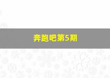 奔跑吧第5期