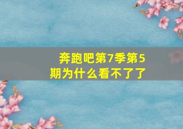 奔跑吧第7季第5期为什么看不了了