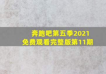 奔跑吧第五季2021免费观看完整版第11期