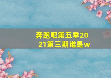 奔跑吧第五季2021第三期谁是w