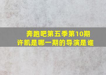 奔跑吧第五季第10期许凯是哪一期的导演是谁