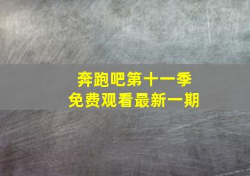 奔跑吧第十一季免费观看最新一期