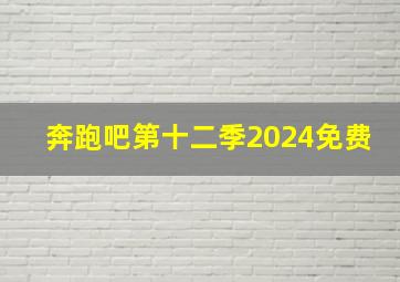 奔跑吧第十二季2024免费