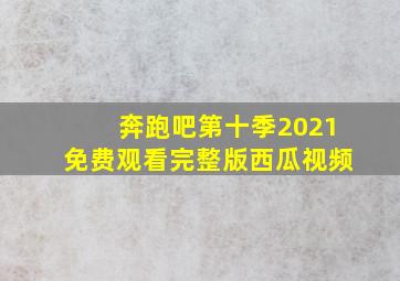 奔跑吧第十季2021免费观看完整版西瓜视频