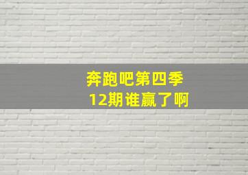 奔跑吧第四季12期谁赢了啊