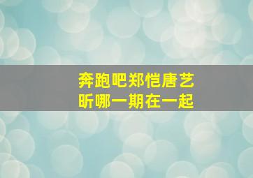 奔跑吧郑恺唐艺昕哪一期在一起