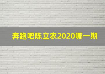 奔跑吧陈立农2020哪一期