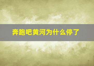 奔跑吧黄河为什么停了