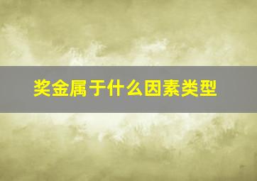 奖金属于什么因素类型