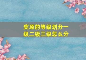 奖项的等级划分一级二级三级怎么分