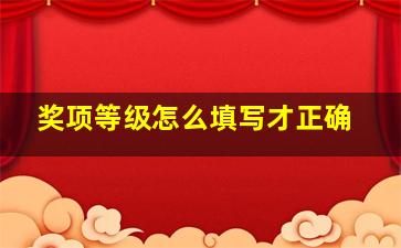 奖项等级怎么填写才正确