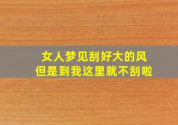 女人梦见刮好大的风但是到我这里就不刮啦