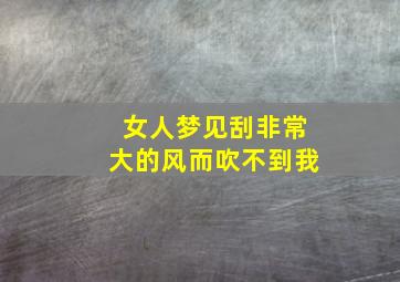 女人梦见刮非常大的风而吹不到我