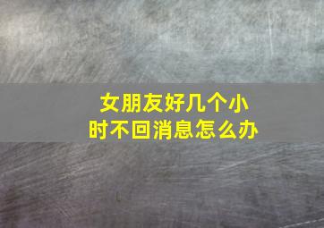 女朋友好几个小时不回消息怎么办