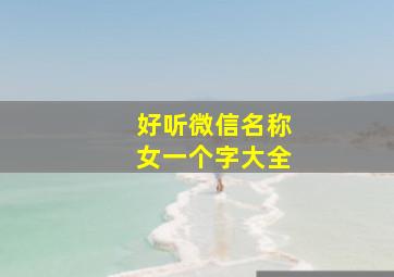 好听微信名称女一个字大全