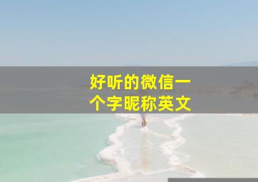 好听的微信一个字昵称英文