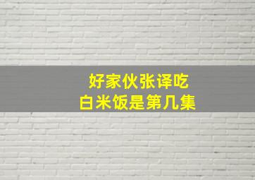 好家伙张译吃白米饭是第几集