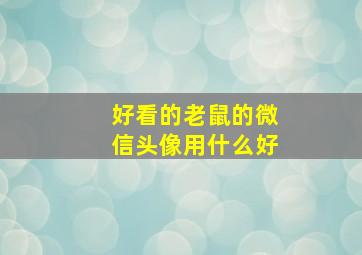 好看的老鼠的微信头像用什么好