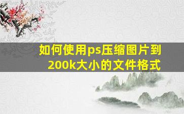 如何使用ps压缩图片到200k大小的文件格式