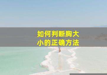 如何判断胸大小的正确方法