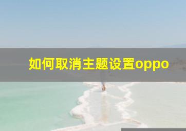 如何取消主题设置oppo