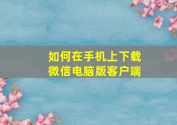 如何在手机上下载微信电脑版客户端