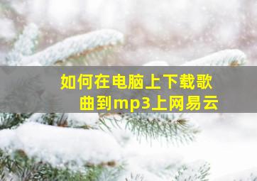 如何在电脑上下载歌曲到mp3上网易云