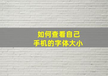 如何查看自己手机的字体大小