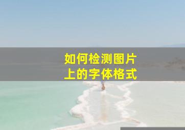 如何检测图片上的字体格式