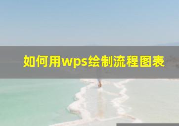 如何用wps绘制流程图表