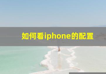 如何看iphone的配置