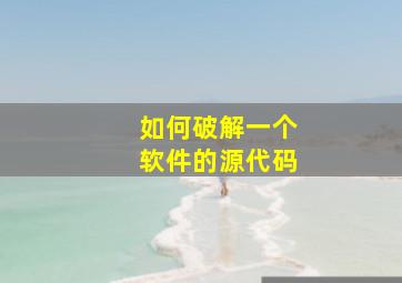 如何破解一个软件的源代码