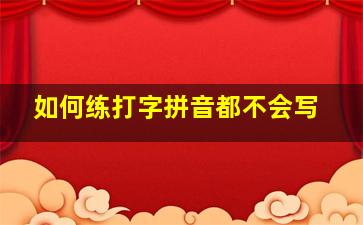 如何练打字拼音都不会写