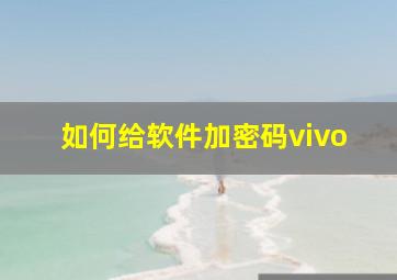 如何给软件加密码vivo