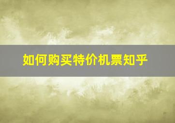 如何购买特价机票知乎