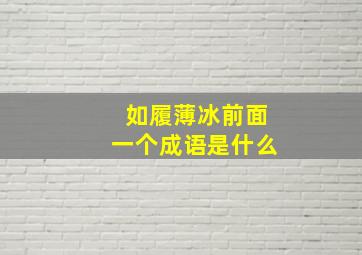 如履薄冰前面一个成语是什么