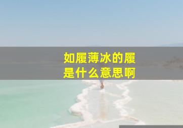 如履薄冰的履是什么意思啊