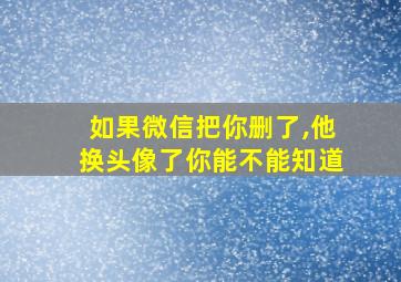 如果微信把你删了,他换头像了你能不能知道